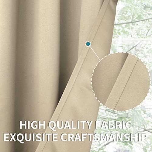 BGment Beige Room Darkening Long Curtains for Living Room - 2 Panels