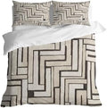 Modern Geometric Duvet Cover Queen Size, Abstract Minimalist Pattern