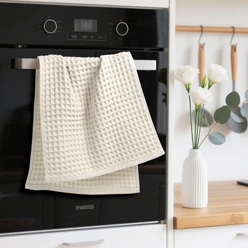 Jacquotha Waffle Hand Towels 5-Piece (Mist White) – Cotton