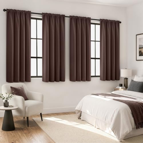 MIULEE Dark Brown Blackout Curtains 72 Inch Length for Bedroom 4