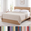 Queen Size Flat Sheets Only 90x102 Flat Bed Sheets 2 Pack Natural