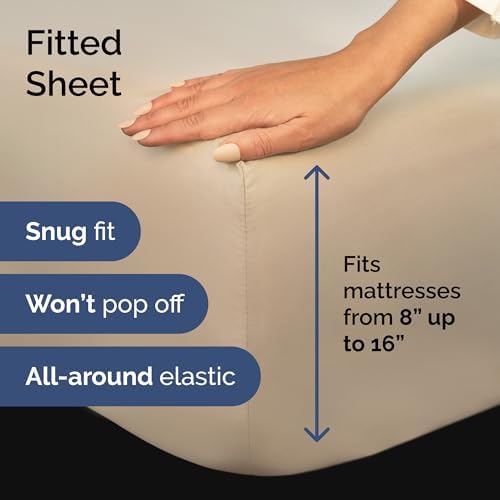 Cream 4-Piece Sheet Set & Pillowcase Bedding Bundle (Full Size)