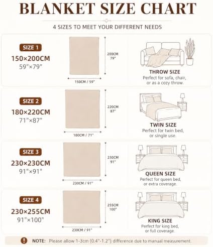 Cream Ribbed Soft Cozy Throw Blanket for Couch Sofa Livingroom