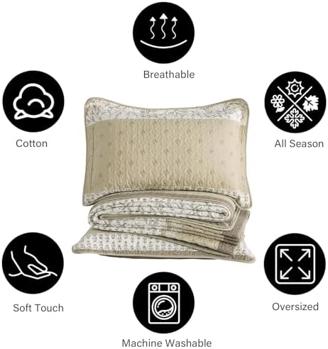PANGUSHAN 120"×120" 100% Cotton Oversized Bedspread, California King