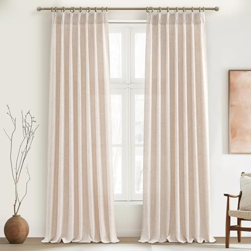 PleatedDrapes Modern Farmhouse Style Light Filtering Curtains for