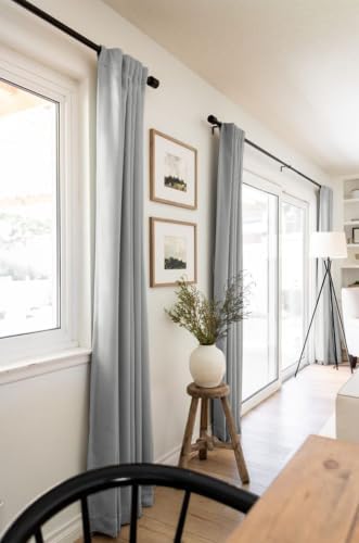 Linen Textured Total Blackout Curtains for Bedroom 120 Inches Long