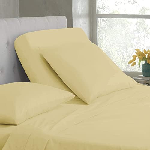 RECCI 100% Microfiber 4-Piece Split Top Queen Sheets Sets for
