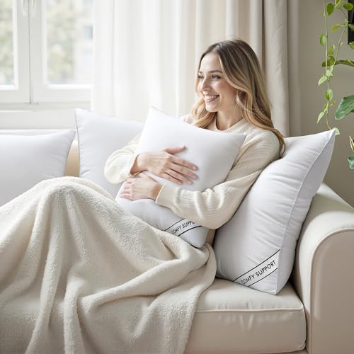 MIULEE 20x20 Pillows Inserts Pack of 2, Down Alternative Virgin