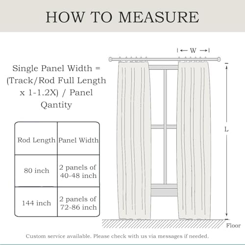 Pinch Pleated Room Darkening Linen Curtains, 84W x 108L, 1 Panel