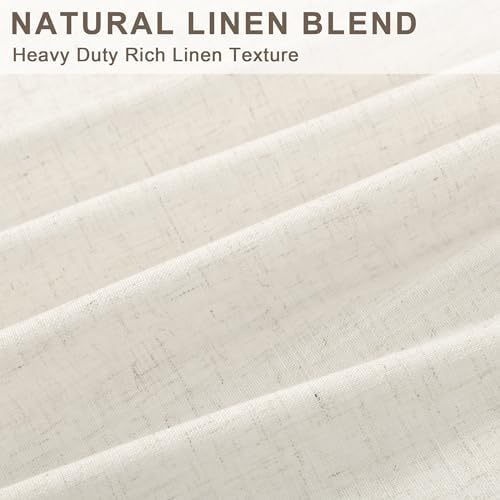 Hiasan Linen Pinch Pleated Curtains, 52" W x 63" L, Cream Beige,2