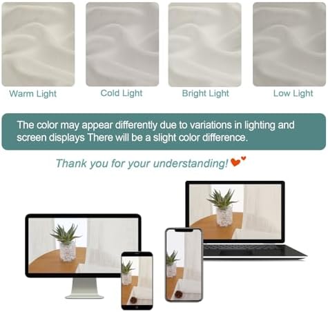Chyhomenyc Extra Long Ivory Semi Sheer Curtains 108 Inches Long 2