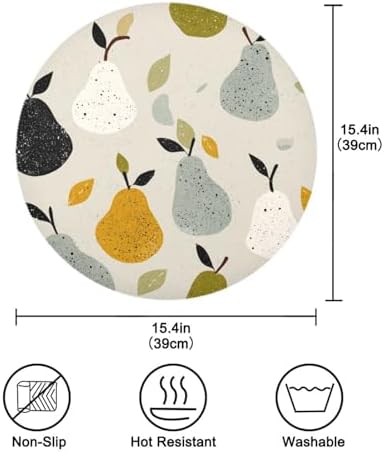 Style Pear Gray round place mats rustic reversible placemats tapete