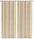 Rustic Beige Window Curtains 96 Inch Length 2 Panels Set, Farmhouse