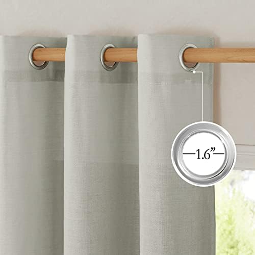 NICETOWN Thick Linen Blend Curtains Flax Textured for Bedroom, Rustic