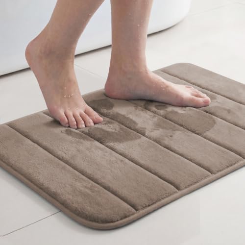 Flamingo P Memory Foam Bath Shower Mat Rug, Quick Dry Soft Non Slip