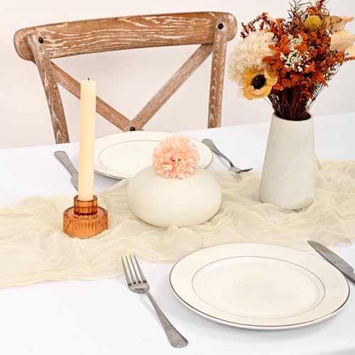 24 Pack Ivory Table Runner 20x120 inch Cheesecloth Table Runner