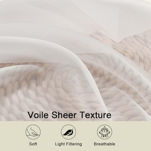 Extra Long Sheer Ivory Curtains for Bedroom Living Room 108 Inches