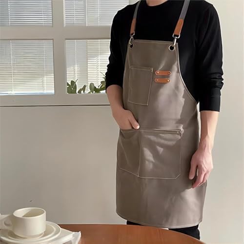 Canvas Apron, Simple Style Cotton One Size Unisex Adjustable Multi