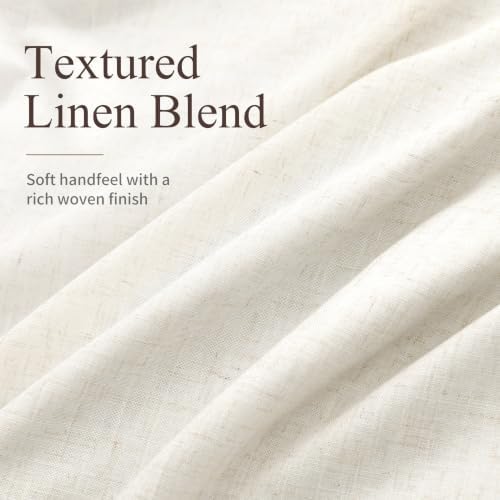 Jowels Natural Pinch Pleated Linen Blackout Curtains 90 inch Long 2