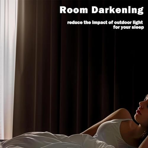 YoungsTex Taupe Blackout Curtains 84 Inch Long, Tan Bedroom Darkening