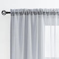 MYSTIC-HOME Sheer Curtains 63 Inch Length, Rod Pocket Voile Drapes for