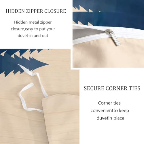 King Duvet Cover Set Soft Microfiber Retro Camping