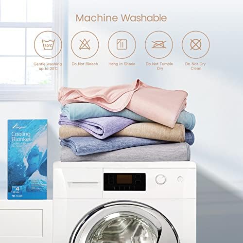 Elegear Cooling Blanket Beige 51" x 67" + Cooling Pillow Cases Beige