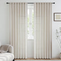 CUCRAF Natural Off White Linen Non See Through Semi Sheer Privacy