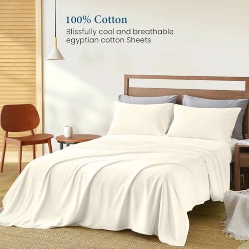 Full Size 4 Piece Sheet Set - Comfy Breathable & Cooling Bed Sheets