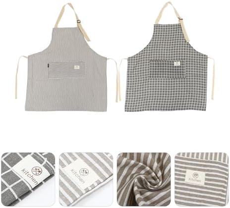 Adjustable Kitchen Apron 2pcs, Hand-wiping Oilproof Cotton-linen
