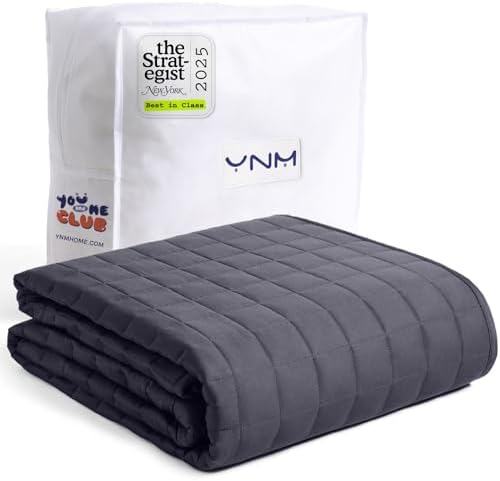 YnM 12lbs Weighted Blanket for Adults, 48x72 Inches, Dark Grey