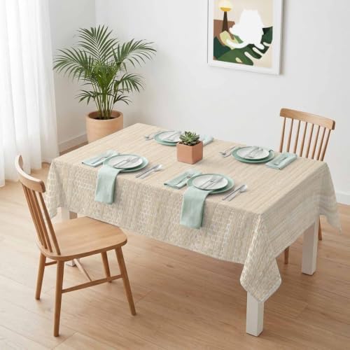 Creamy Ivory Tablecloths 60" x 102”, Country Vintage Minimalist Solid