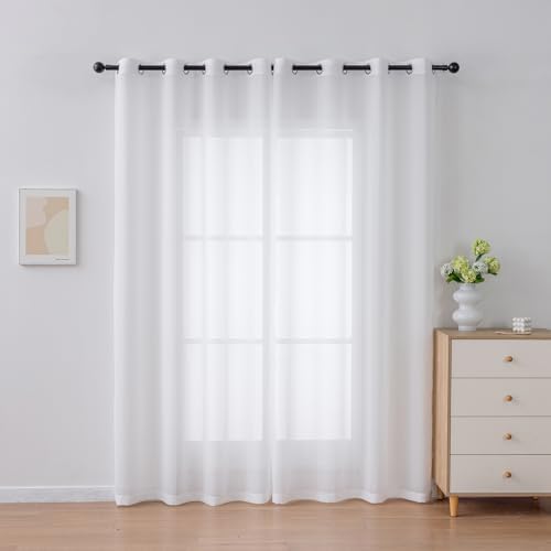96 inch Sheer Curtains for Bedroom/Living Room Light Filtering Off