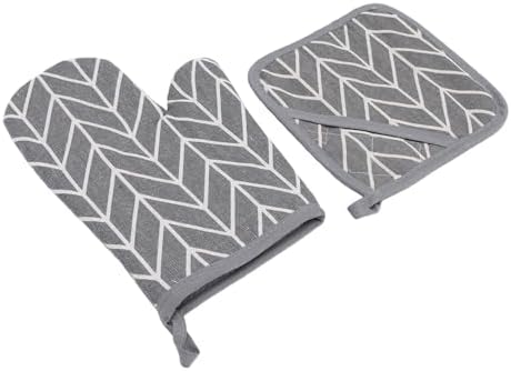 Oven Mitt and Pot Holder Set, Thickened Cotton Heat (2 Sets)