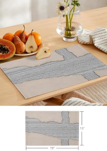 Ripped Paper Table Mats Set of 6 with Table Runner 90 Inches