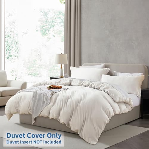 Nestl Off White Duvet Cover King Size - Soft Double Brushed King Duvet