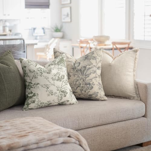 Buenohuas Farmhouse Decorative Pillow Covers 18x18 Set of 2, Vintage