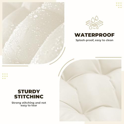 Wicker Chair Cushions, 5Pcs Outdoor Cushions Sets, Cream