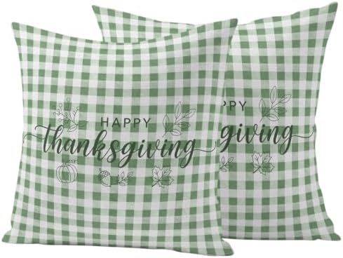 Happy Thanksgiving Waterproof Outdoor Pillow Covers 18''x18'' Set of
