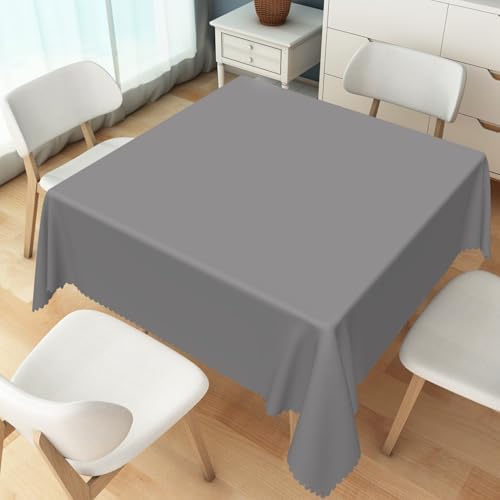 70x70inches Grey Square Tablecloth Dark Gray Polyester Fabric Table