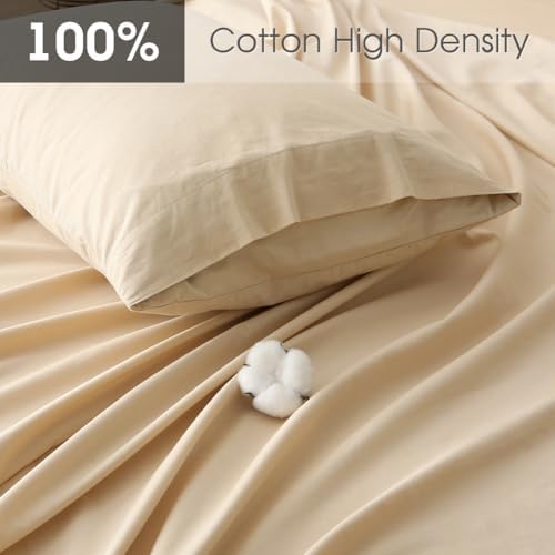 HYPREST California King Sheet Sets Deep Pocket 18-24 Inch 100% Cotton