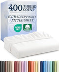 Extra Deep Cotton Fitted Sheet Cal King Size - 400 Thread Count