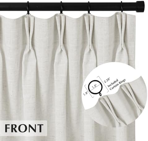 HOMERILLA Pinch Pleated Curtains 108 Inches Long,Unlined Room