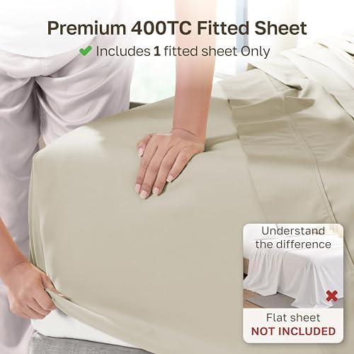 California Design Den 100% Cotton Sateen Queen Size Fitted Sheets