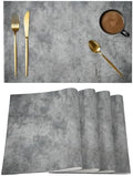 Grey Vintage Placemats Set of 8, Cotton Linen Fabric Place Mats