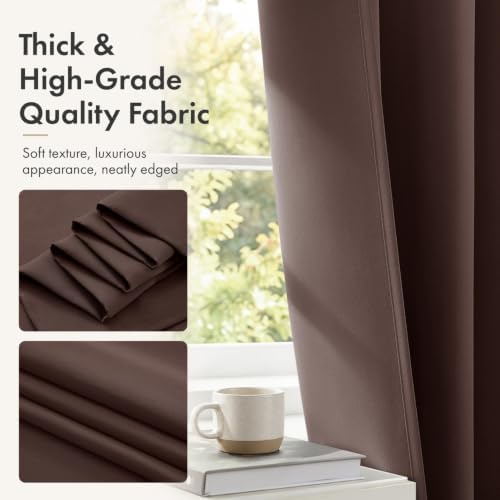 MIULEE Dark Brown Blackout Curtains 72 Inch Length for Bedroom 4