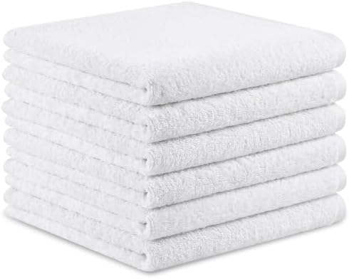6 Pack Washcloths, 100% Cotton Wash Cloths, 12x12 Inch, White