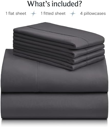 LuxClub 6 PC King Size Sheet Set Sheets Deep Pockets 18" Eco Friendly
