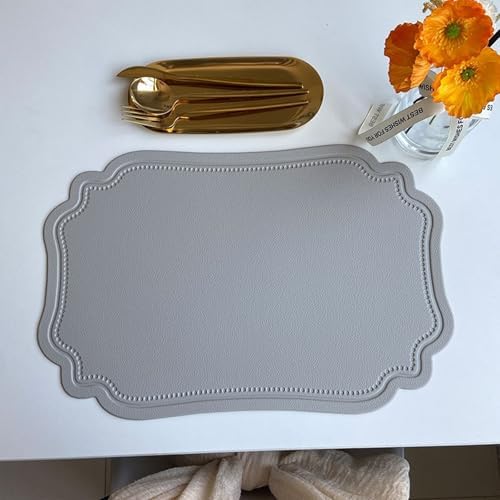 Beydodo Place Mats for Kitchen Set of 2, PU Leather Country Placemats