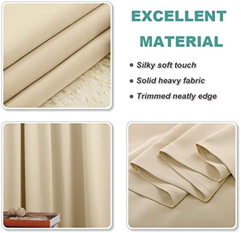 Blackout Curtains Long Set of 2 Panels Room Darkening Curtains for